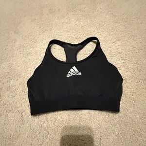 Adidas Women's Black Swim Top with White Logo